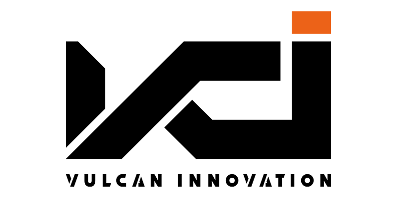VCI vulcan innovation logo in black and orange